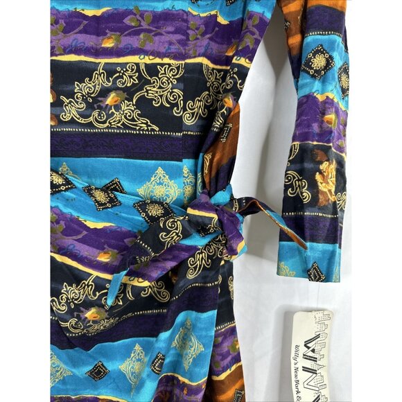 Vintage Wyllis New York & Co Maxi Dress Size 12 BOHO Side Slit DEADSTOCK New - Picture 9 of 16